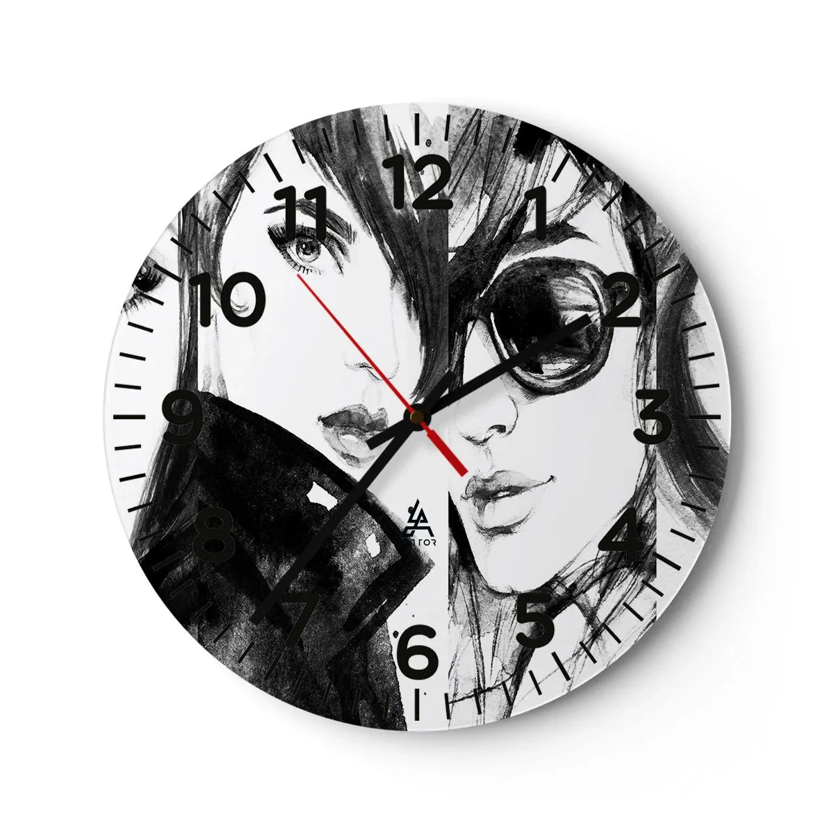 Reloj de pared - Reloj de vidrio - La belleza multiplicada - 30x30 cm