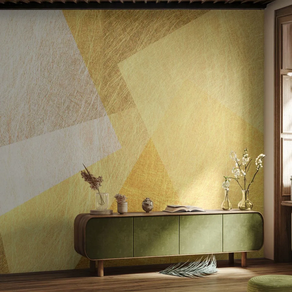 Fotomural Standard Eco - Tiempo de geometría - Brillante, Textura, Geométrico - 250x175 cm