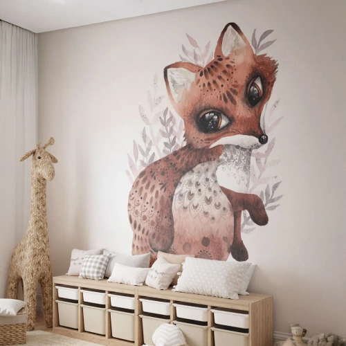 Fotomural Autadhesivo Deluxe Sticker - Dulzura y amor - Para niños, Zorro, Cuento de hadas - 350x256 cm