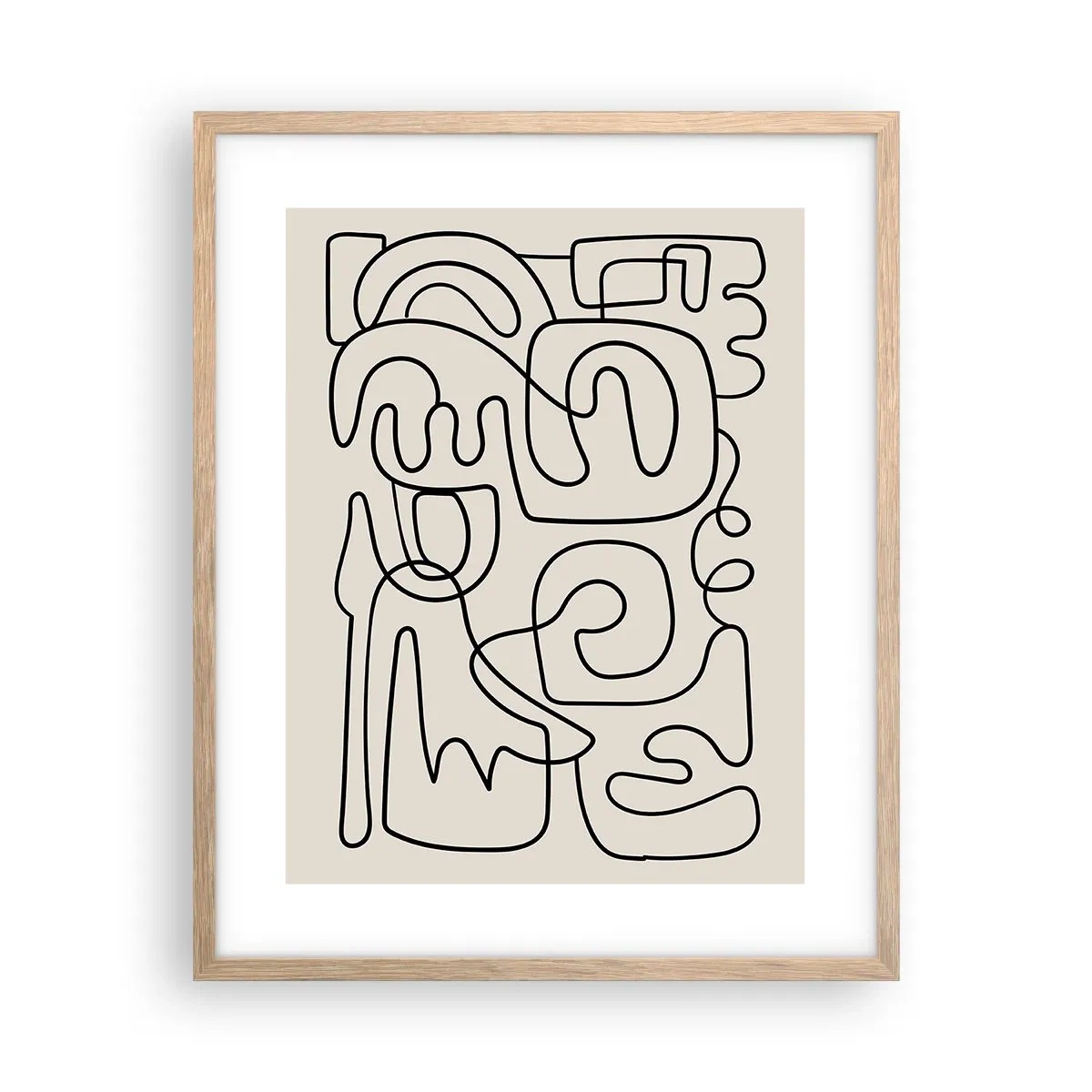 Póster en marco roble claro - El camino correcto - 40x50 cm