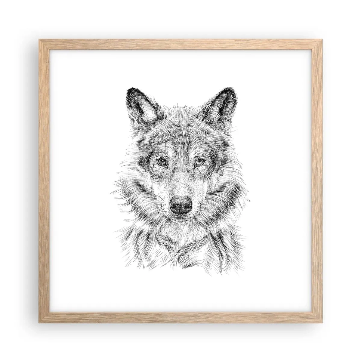 Póster en marco roble claro - Un líder nato - 40x40 cm