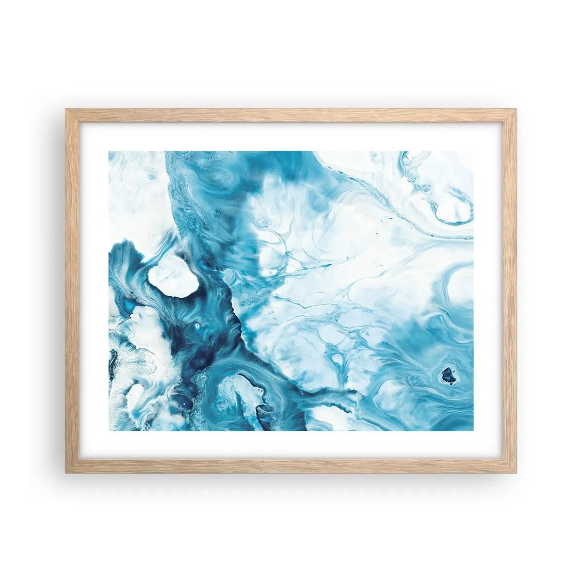 Póster en marco roble claro - Un concierto azul - 50x40 cm