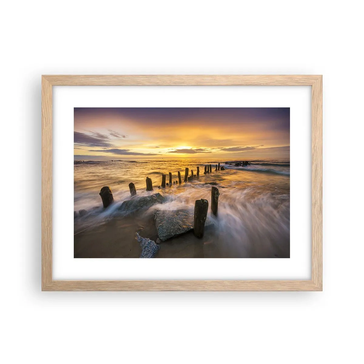 Póster en marco roble claro - La cruda belleza del Báltico - 40x30 cm