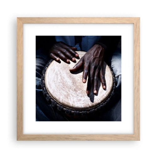 Póster en marco roble claro - Vive a tu ritmo - 30x30 cm