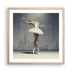 Póster en marco roble claro - Ligero como un pájaro - 50x50 cm