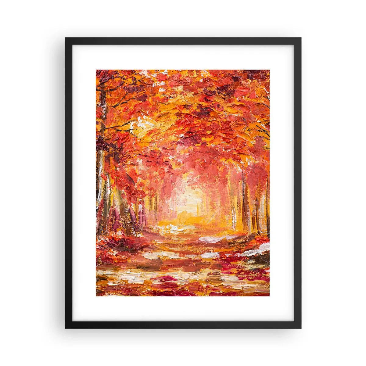 Póster en marco negro - Bosque de cobre - 40x50 cm