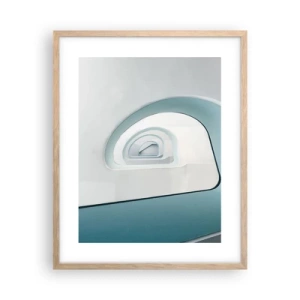 Póster en marco roble claro - Espiral del río azul - 40x50 cm