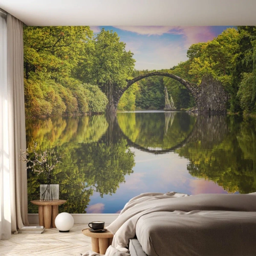 Fotomural personalizado Premium Sand - En el punto de encuentro de dos mundos - Paisaje, Río, Puente