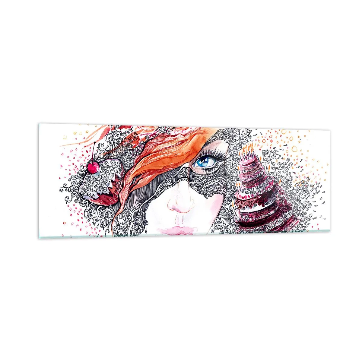 Cuadro sobre vidrio - Impresiones sobre Vidrio - Con ella cada día es una fiesta - 90x30 cm