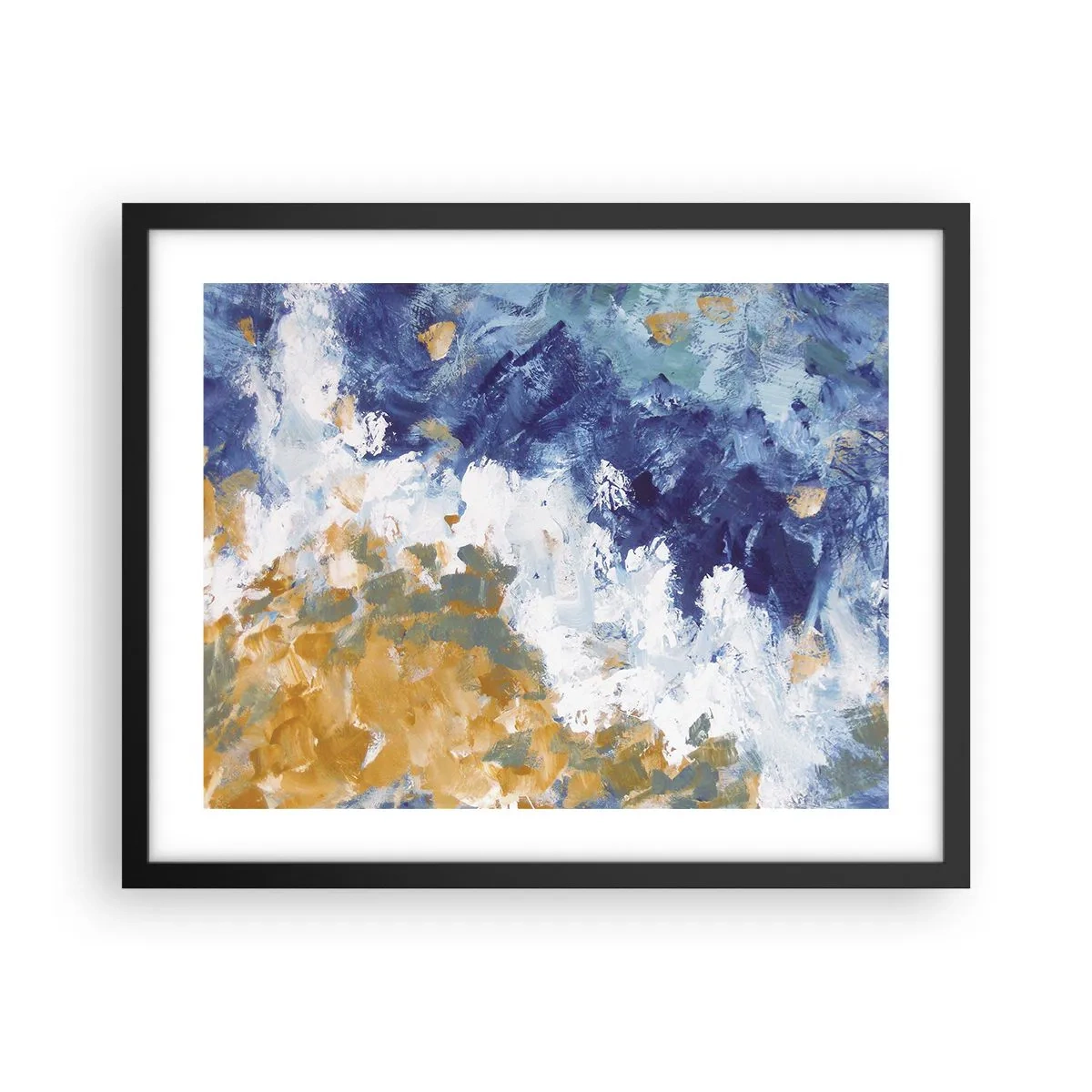 Póster en marco negro - Danza de los elementos - 50x40 cm