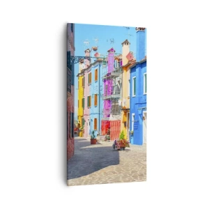 Cuadro sobre lienzo - Impresión de Imagen - Pueblo colorido - 55x100 cm