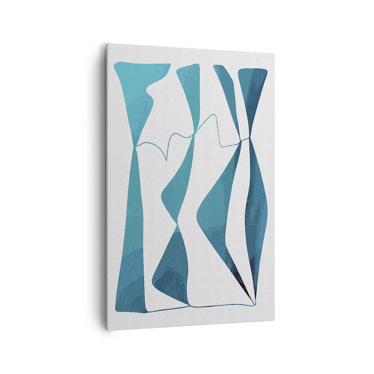 Cuadro sobre lienzo - Impresión de Imagen - Formas abstractas en tonos azules sobre un fondo blanco. - 80x120cm - Abstracción: un compuesto turquesa - Decoración de pared moderna para salón y dormitorio ARTTOR