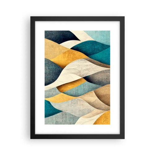 Póster en marco negro - Ritmo y ondulación - 30x40 cm