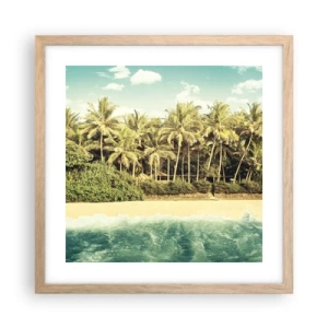 Póster en marco roble claro - ¿Qué tal aquí? - 40x40 cm