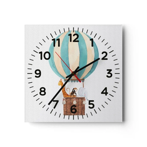 Reloj de pared - Reloj de vidrio - Viaje fantástico - 40x40 cm