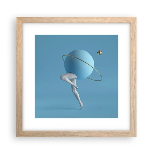 Póster en marco roble claro - Y los planetas se vuelven locos - 30x30 cm