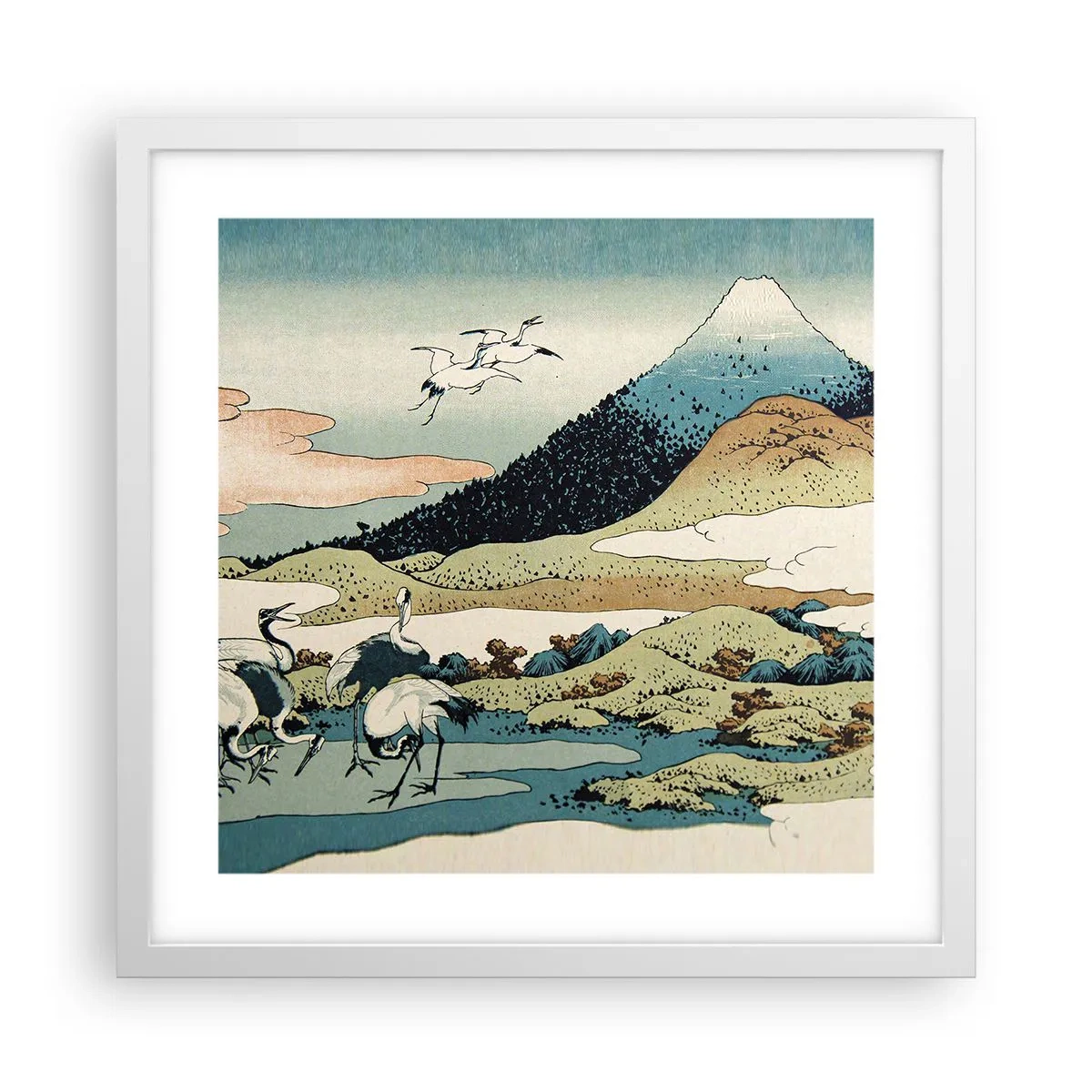 Póster en marco blanco - Alma japonesa - 40x40 cm
