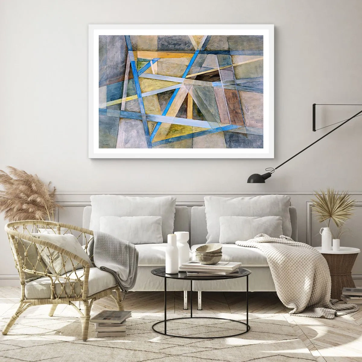 Póster en marco blanco - ¿Recto o inclinado? - 91x61 cm