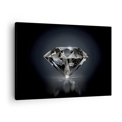Cuadro sobre lienzo - Impresión de Imagen - Una interpretación artística de un diamante sobre un fondo oscuro. - 70x50cm - Riqueza y belleza - Decoración de pared moderna para salón y dormitorio ARTTOR