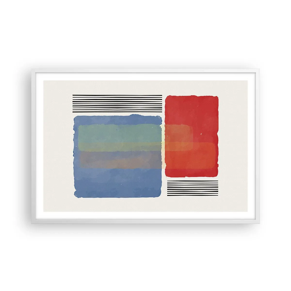 Póster en marco blanco - Espíritu y alma de la geometría - 91x61 cm