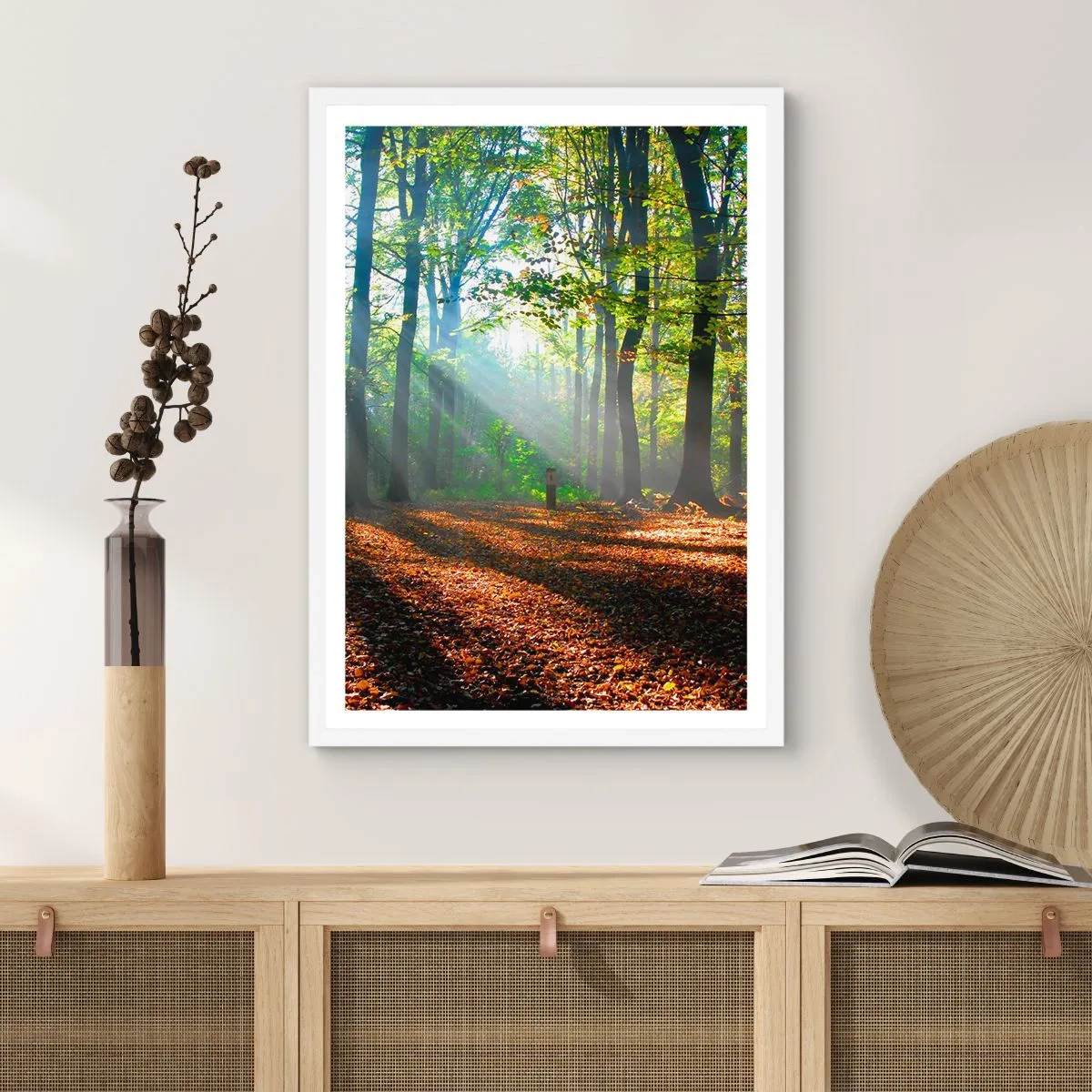 Póster en marco blanco - Resplandores y sombras - 61x91 cm