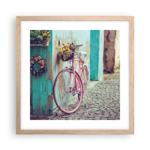 Póster en marco roble claro - Ahora mismo vuelvo - 40x40 cm