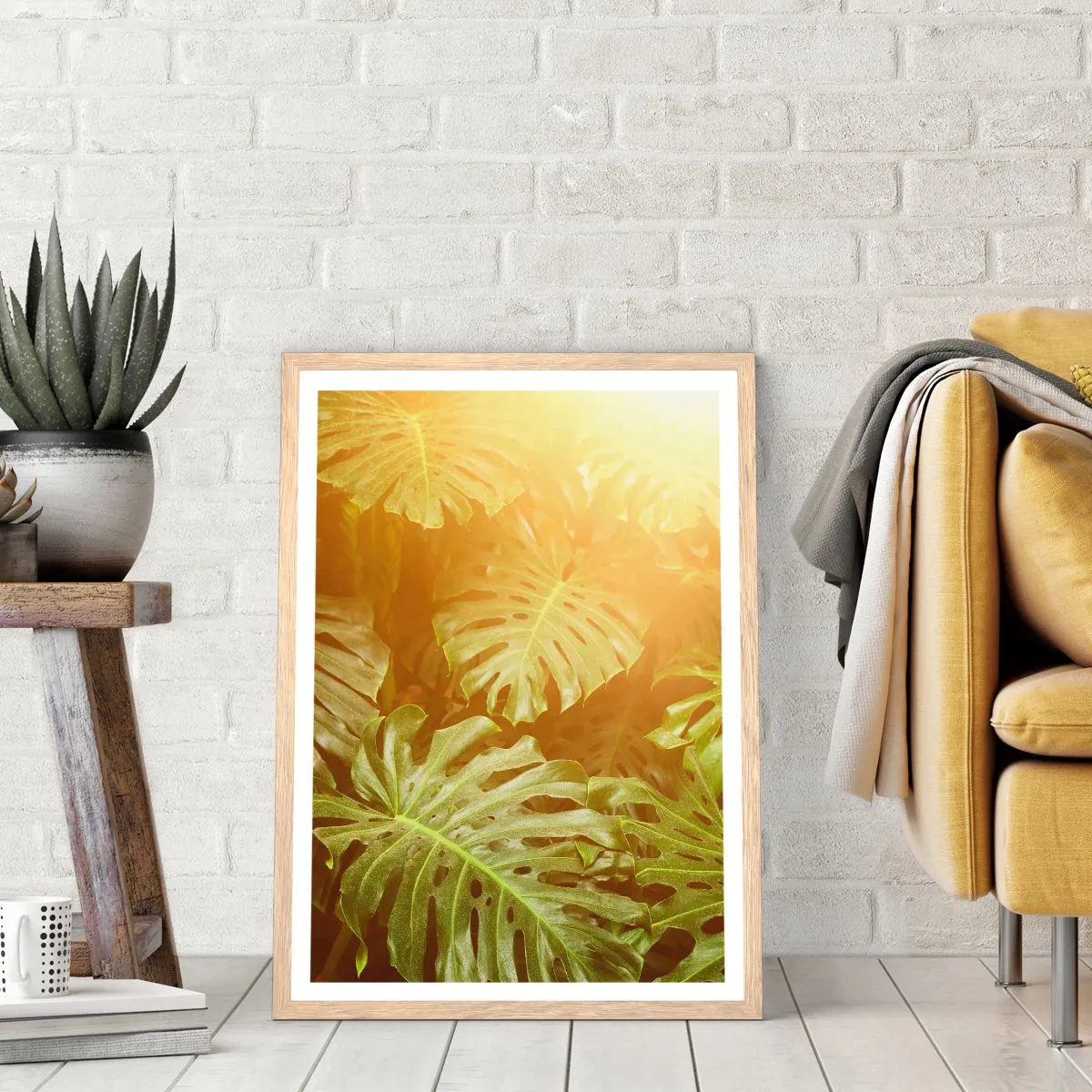 Póster en marco roble claro - Hacia el verdor... - 70x100 cm