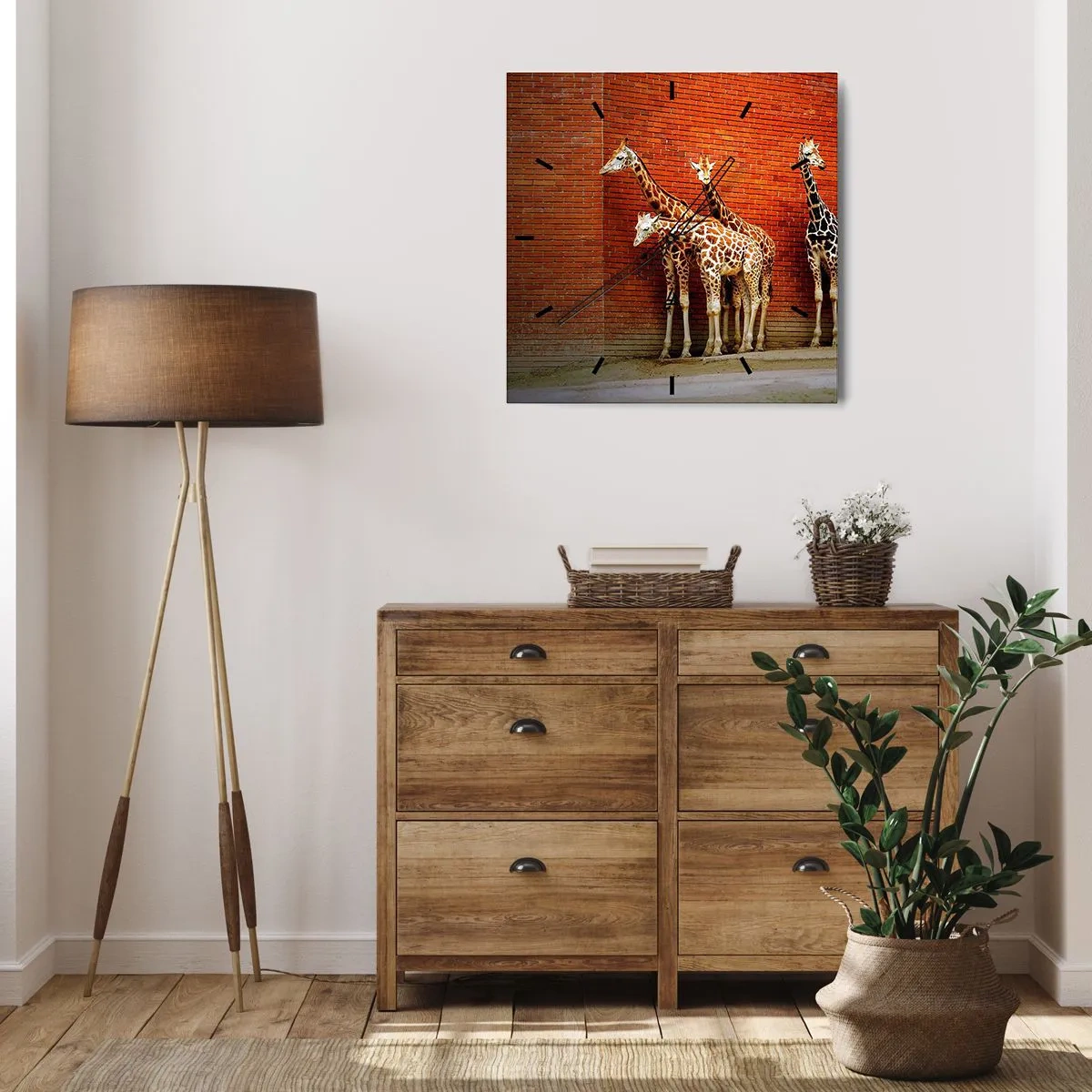 Reloj de pared - Reloj de vidrio - ¿Ves alguna acacia? - 30x30 cm