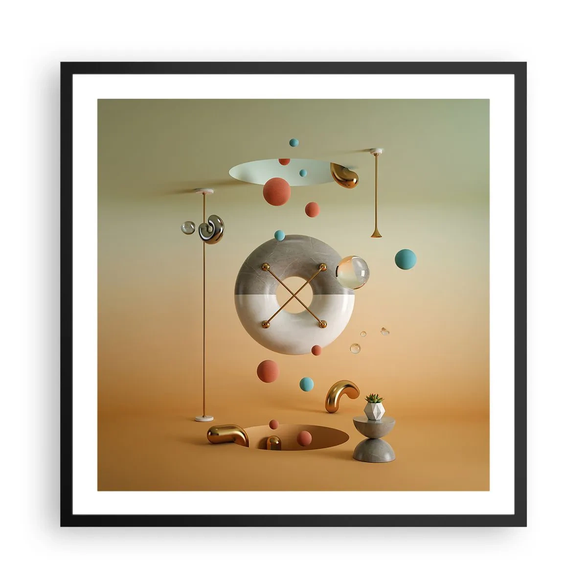 Póster en marco negro - Todo puede suceder - 60x60 cm