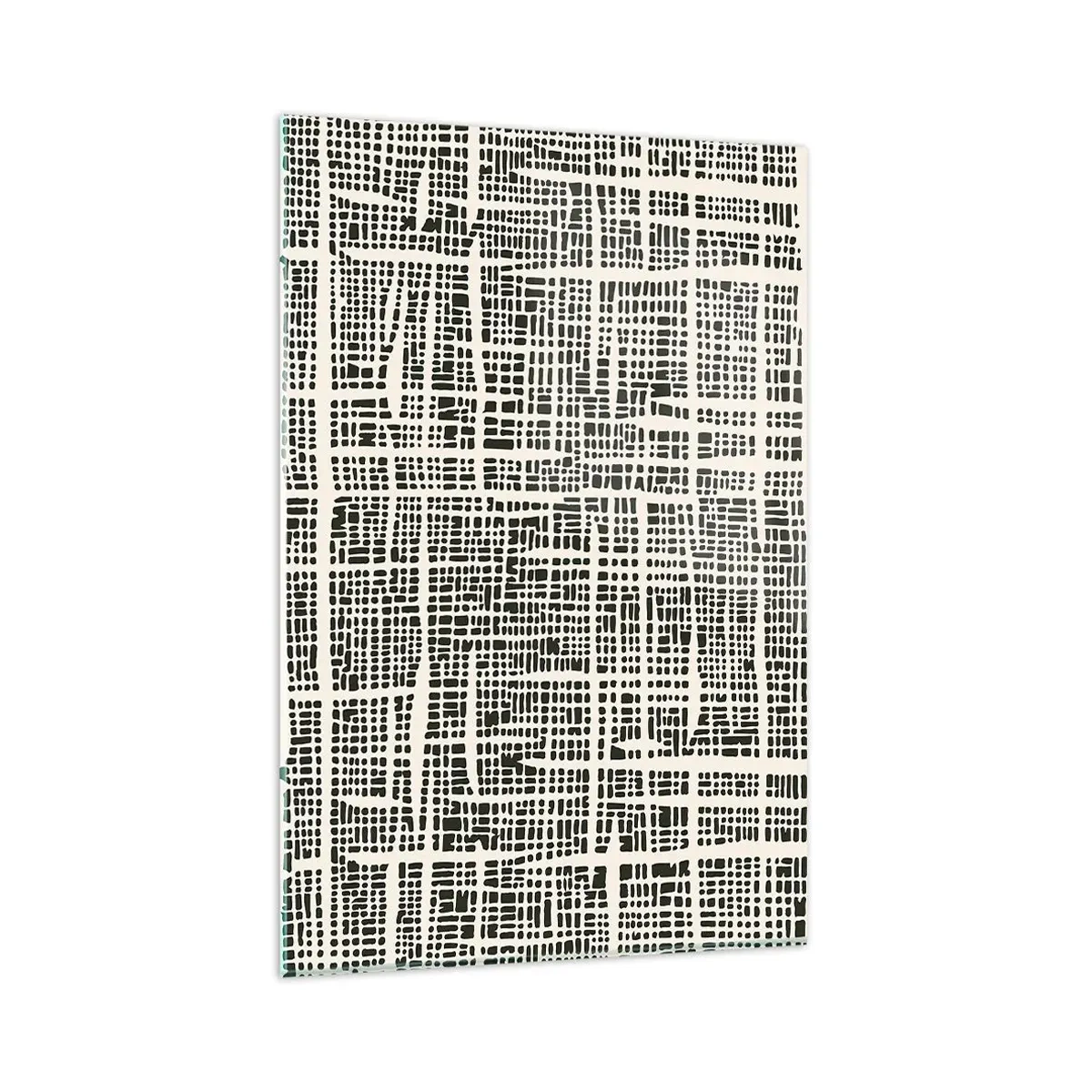 Cuadro sobre vidrio - Impresiones sobre Vidrio - Un patrón geométrico que se asemeja a una cuadrícula sobre un fondo claro. - 80x120cm - Composición del tejido - Decoración de pared moderna para salón y dormitorio ARTTOR