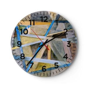 Reloj de pared - Reloj de vidrio - ¿Recto o inclinado? - 40x40 cm