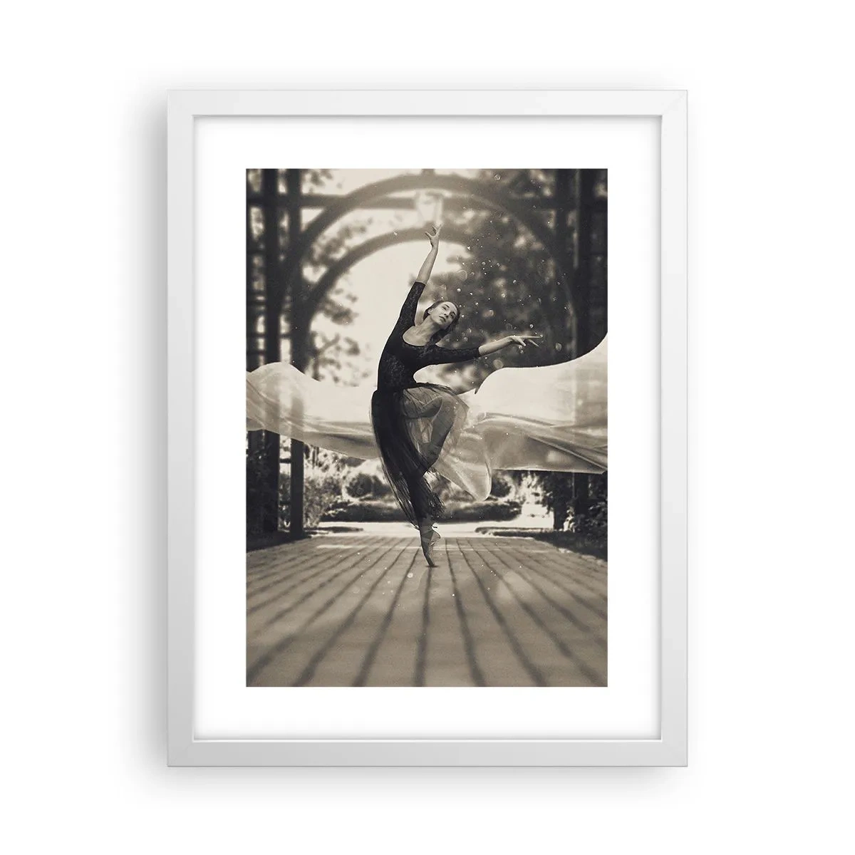 Póster en marco blanco - Danza del espíritu del jardín - 30x40 cm