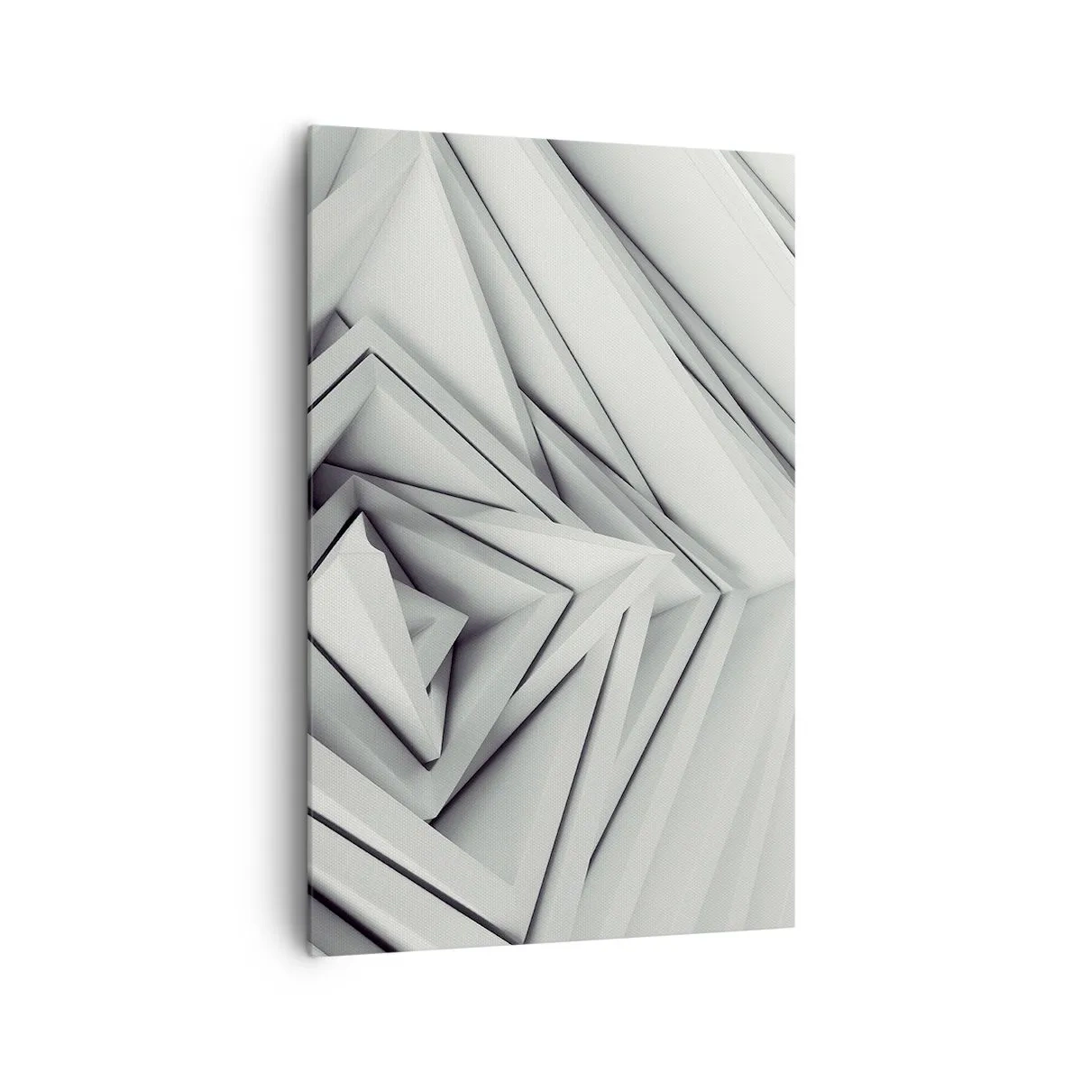 Cuadro sobre lienzo - Impresión de Imagen - Una composición abstracta de formas geométricas en tonos de gris. - 80x120cm - Ángulos afilados - Decoración de pared moderna para salón y dormitorio ARTTOR