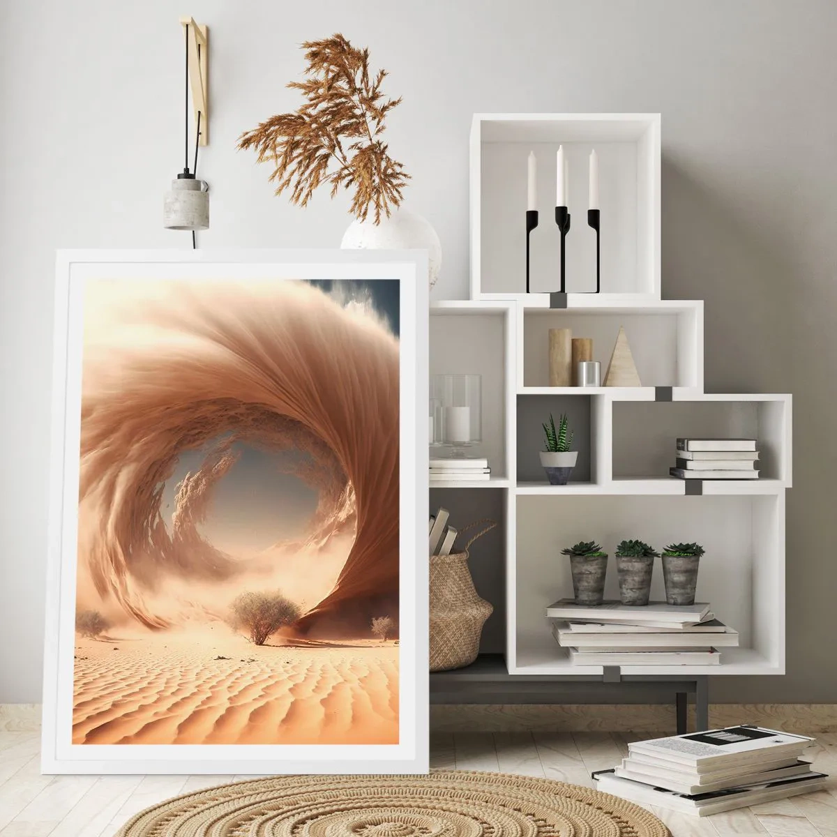 Póster en marco blanco - Portal abierto - 70x100 cm