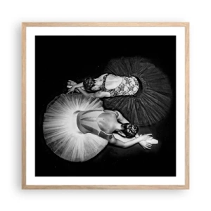 Póster en marco roble claro - Yin y yang: el equilibrio perfecto - 60x60 cm