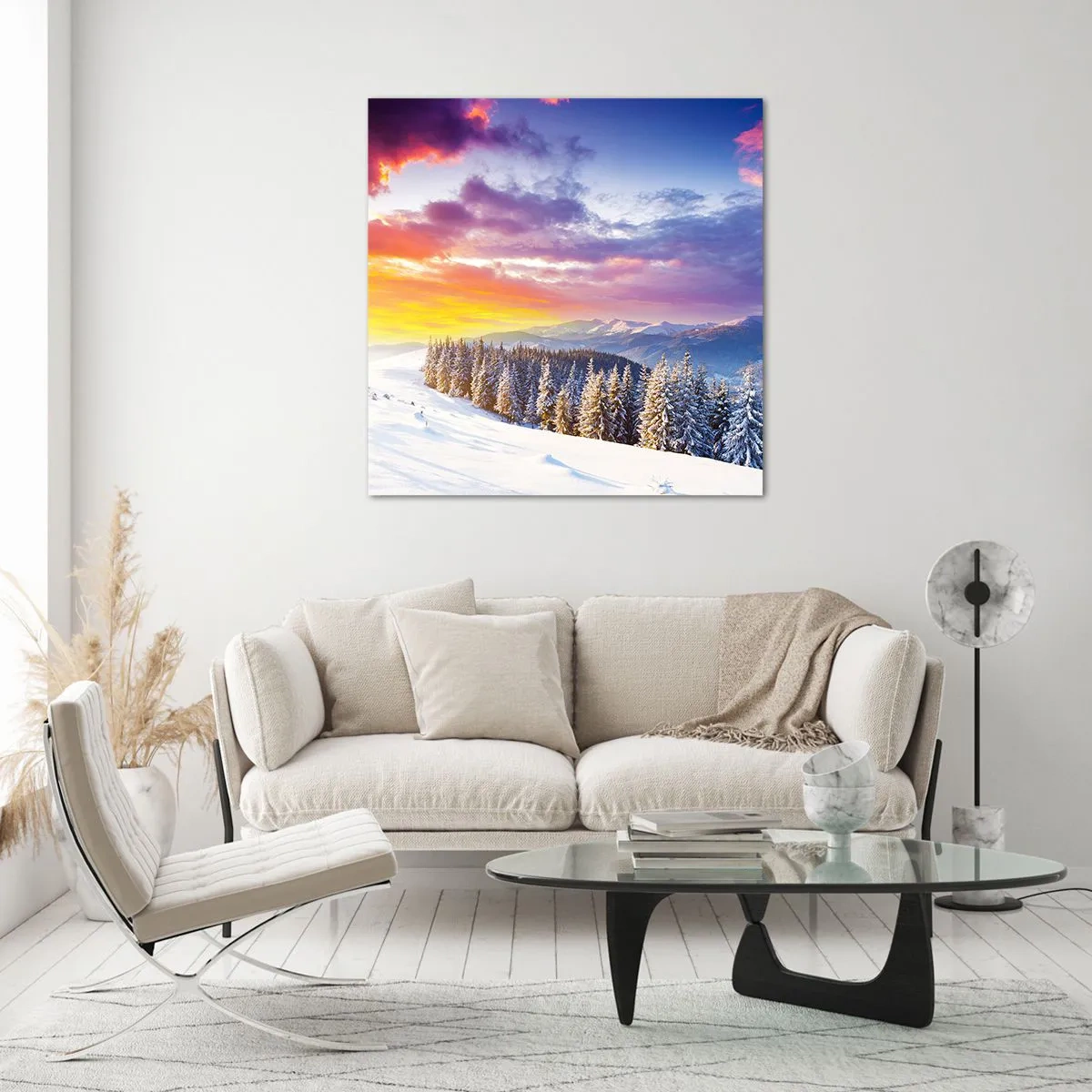 Cuadro sobre vidrio - Impresiones sobre Vidrio - Día blanco - 30x30 cm