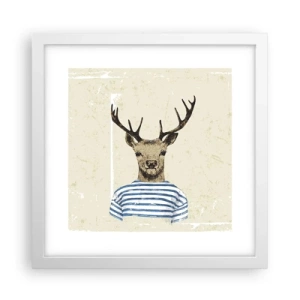 Póster en marco blanco - Porque me gustan las camisas de rayas - 30x30 cm