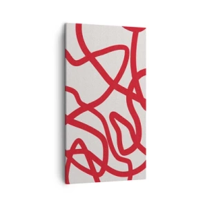 Cuadro sobre lienzo - Impresión de Imagen - Rojo sobre blanco - 45x80 cm