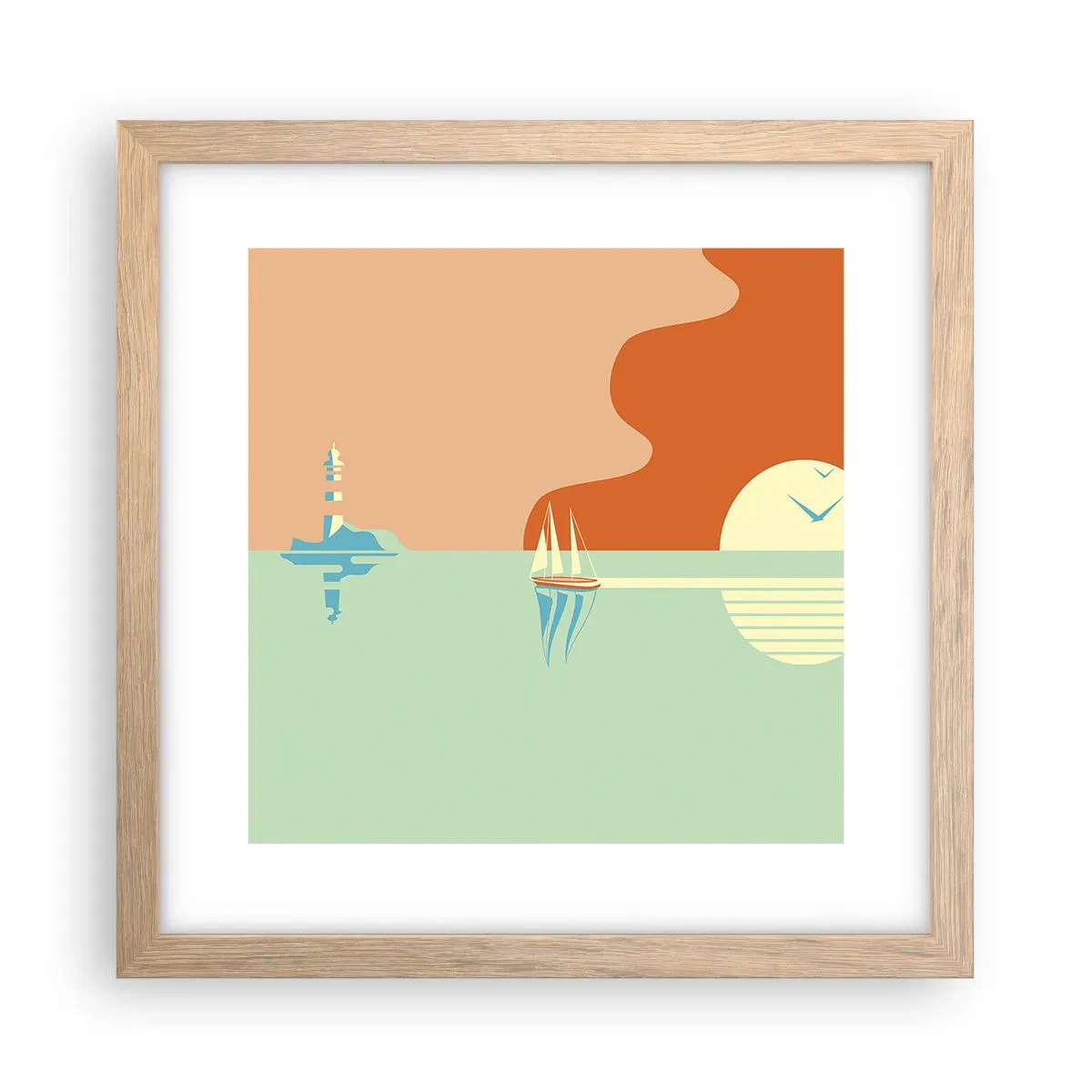 Póster en marco roble claro - Un paisaje marino perfecto - 30x30 cm
