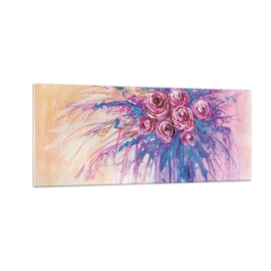 Cuadro sobre vidrio - Impresiones sobre Vidrio - Fuente de rosas - 100x40 cm