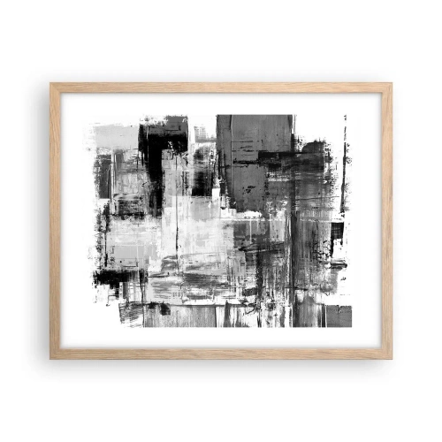 Póster en marco roble claro - El gris es hermoso - 50x40 cm