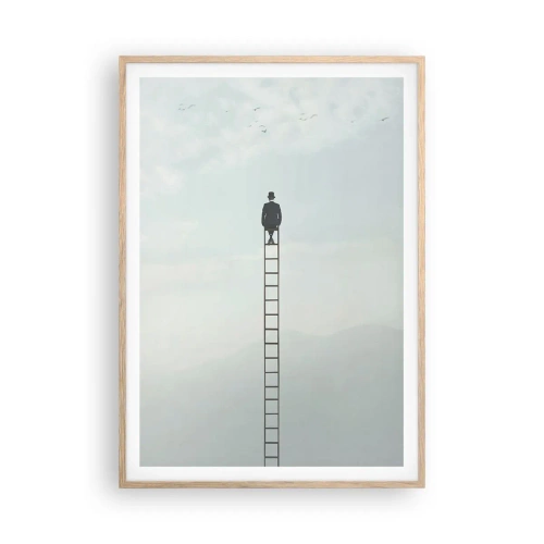 Póster en marco roble claro - Hacia lo más alto - 70x100 cm