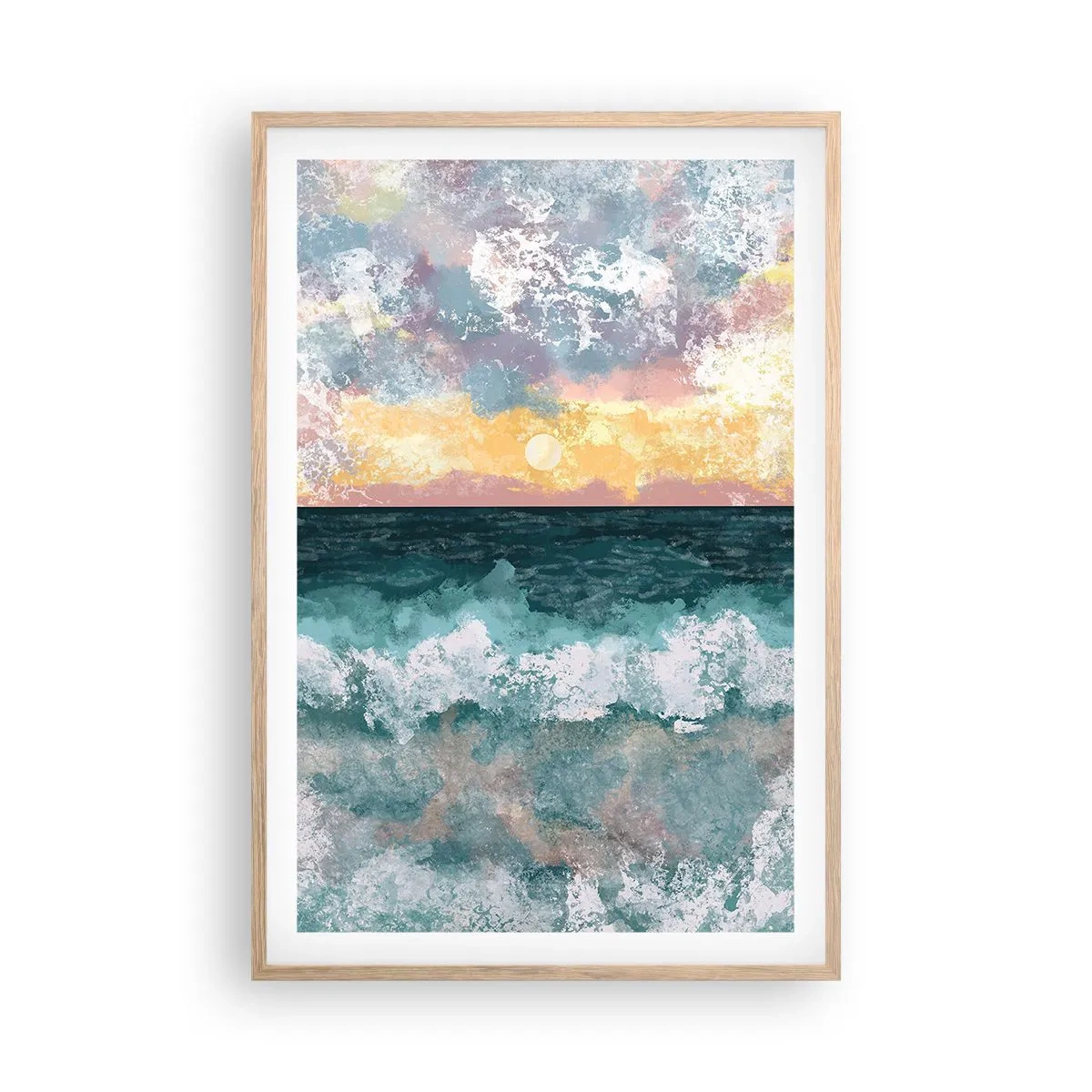 Póster en marco roble claro - Agua, luz, aire - 61x91 cm