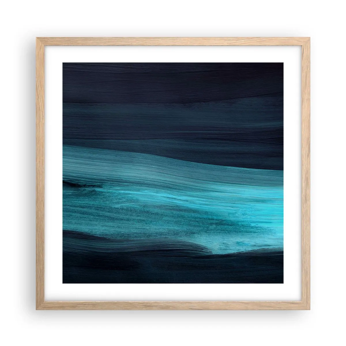 Póster en marco roble claro - Nadar con la corriente - 50x50 cm