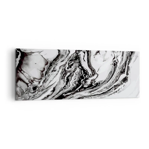 Cuadro sobre lienzo - Impresión de Imagen - Patrón de mármol abstracto en blanco y negro - 140x50cm - Al principio existía el caos - Decoración de pared moderna para salón y dormitorio ARTTOR