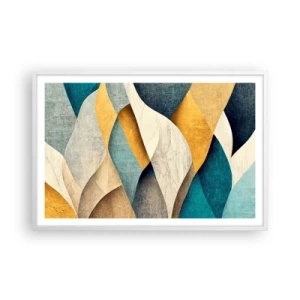 Póster en marco blanco - Ritmo y ondulación - 91x61 cm