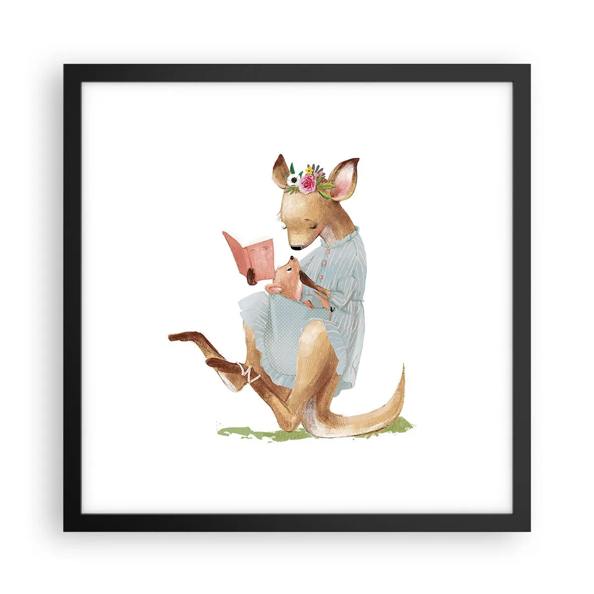 Póster en marco negro - Léeme un cuento, mamá - 40x40 cm
