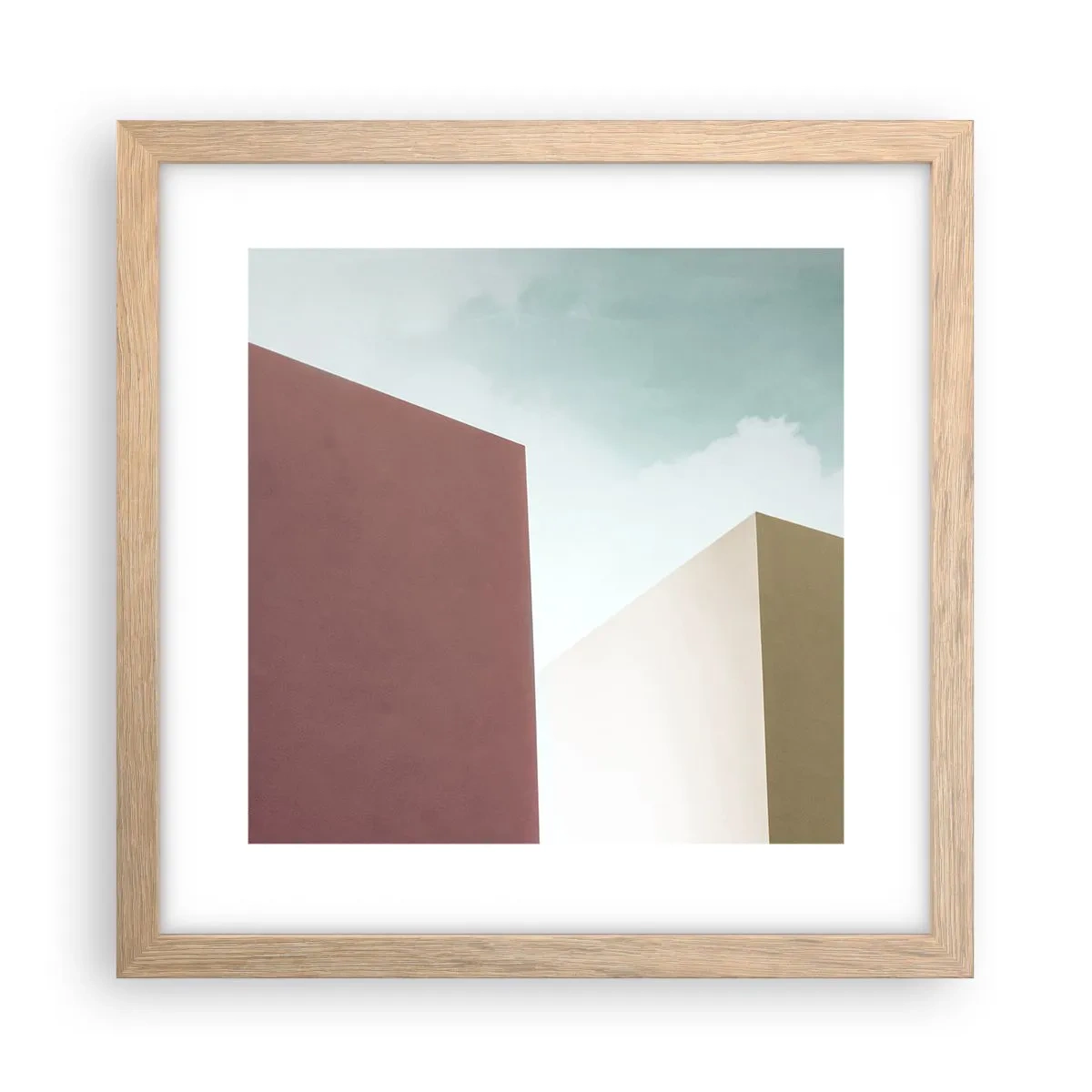 Póster en marco roble claro - Geometría de un verano soleado - 30x30 cm