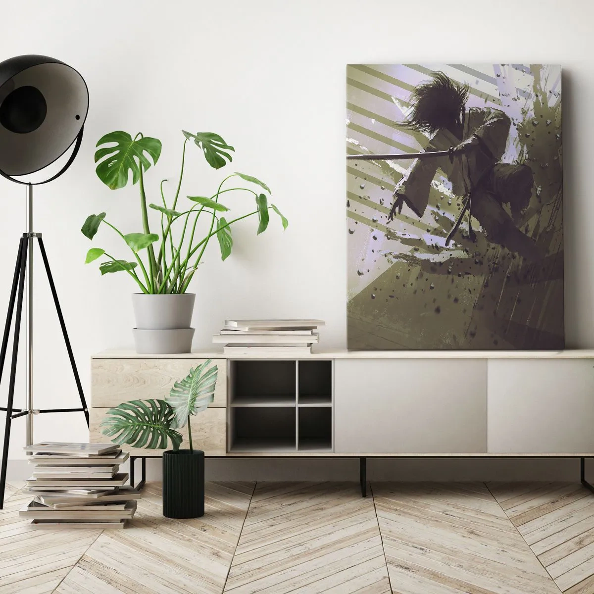 Cuadro sobre lienzo - Impresión de Imagen - Y puedes ser un samurai - 45x80 cm