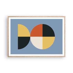 Póster en marco roble claro - Mira y cuenta - 100x70 cm